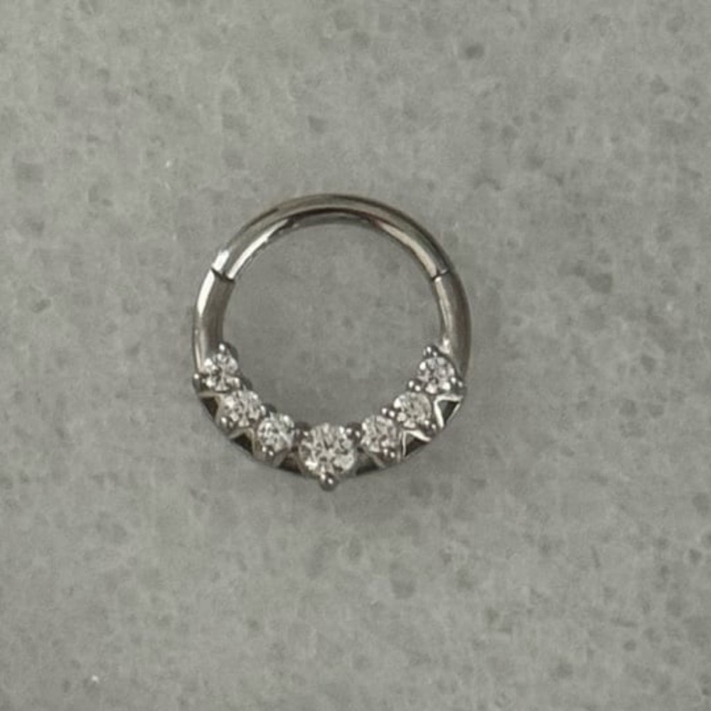 Silver Crystal Daith Tragus Conch Cartilage Hoop Earring 

Brand New